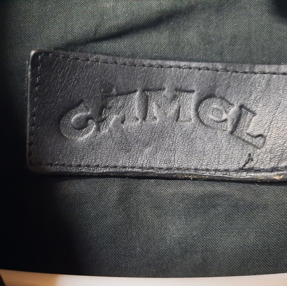 ‼️SOLD‼️ Vintage 1996 Camel Black Leather Jacket Size XL 90s Tobacco Motorcycle - Picture 4 of 14